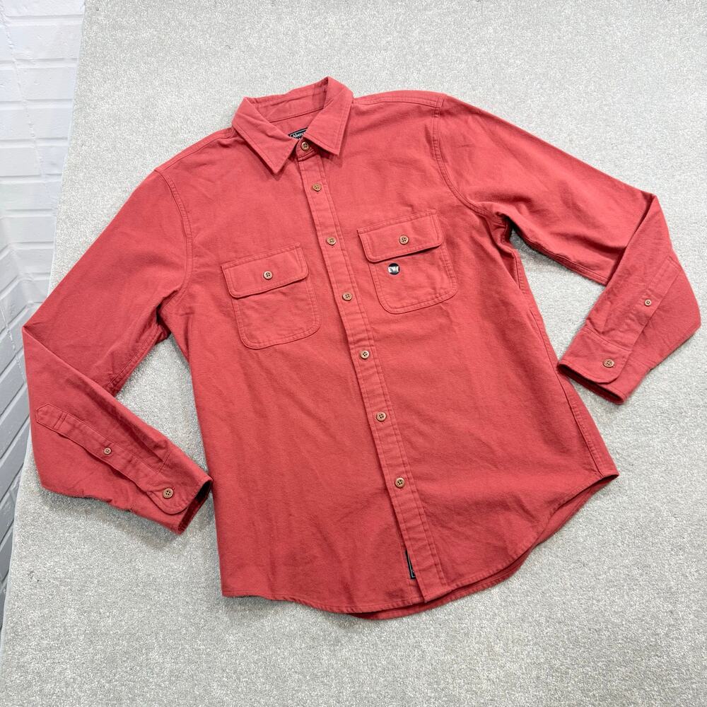Abercrombie Fitch NWOT Y2K Chamois Flannel Long‎ Sleeve Button Down Red Mens Med
